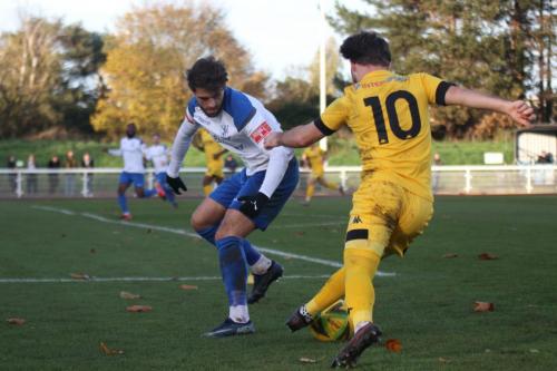 Enfield's Josh Urquhart (L) and Ramsgate's Ashley Miller