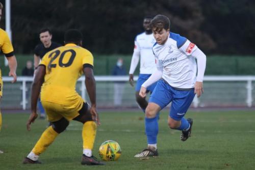 Enfield's Lewis Taaffe (R) and Ramsgate's Jerald Aboagye