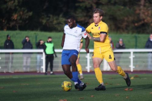 Enfield's Percy Kiangebeni (L) and Ramsgate's James Morrish