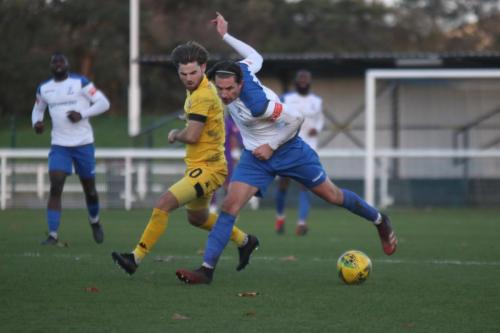 Enfield's Sam Youngs (R) and Ramsgate's Ashley Miller