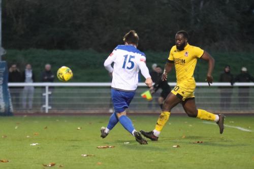Lewis Taaffe (15) scores Enfield's seventh goal