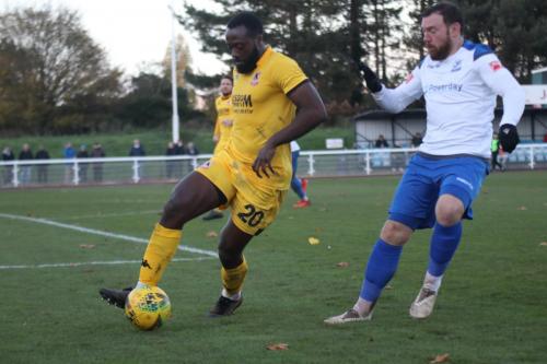 Ramsgate's Jerald Aboagye (L) and Enfield's Billy Bricknell