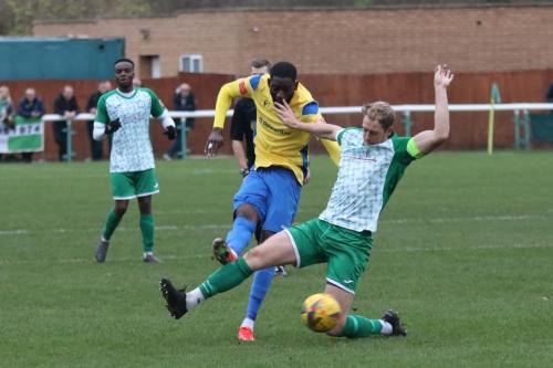 IMG 7429-Enfields-Muhammadu-Faal-shoots-past-Biggleswade-captain-Shane-Bush