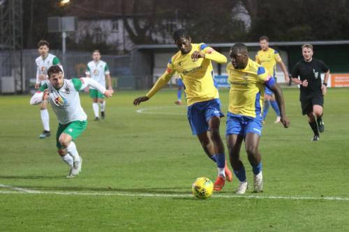 IMG 8827-Enfields-Andre-Coker-and-Percy-Kiangebeni-get-in-each-others-way