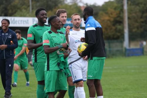 IMG 6712-Enfield-keeper-Nathan-McDonald-white-congratulates-Muhamamdu-Faal