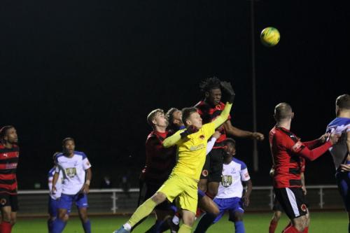 IMG 7229-Bedfont-keeper-George-Gay-punches-clear