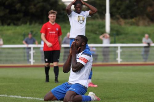 IMG 4671-Enfields-Percy-Kiangebeni-cant-believe-he-hasnt-scored-after-fiost-hitting-the-post-then-shooting-wide-from-the-rebound