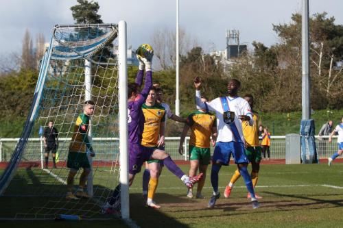 IMG 5375-Horsham-keeper-Sam-Howes-saves-under-the-bar