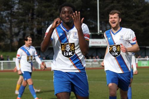 IMG 5485-Jerry-Gyebi-tries-to-show-that-hes-scored-on-his-50th-appearance