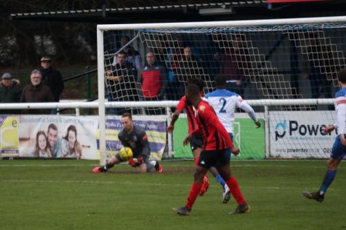 IMG 9610-Enfields-Nathan-McDonald-saves-with-just-a-hint-of-a-fumble-but-keeps-the-ball-within-reach