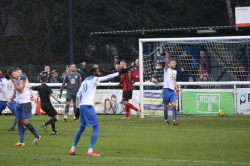 IMG 9711-Muhammadu-Faal-10-and-Rian-Bray-appeal-unsuccessfully-for-an-infringement-in-the-build-up-to-the-opening-Lewes-goal