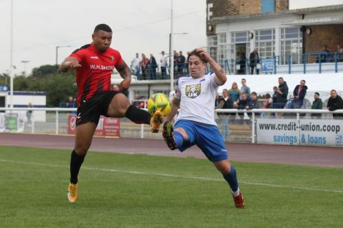 Regent's Zach Smith-Walter (L) and Enfield's Lewis Taaffe