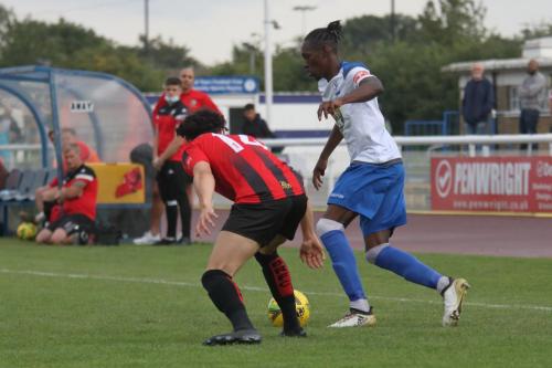 Enfield's Nathan Smith (R) and Regent's Lewis Byrne-Hewitt