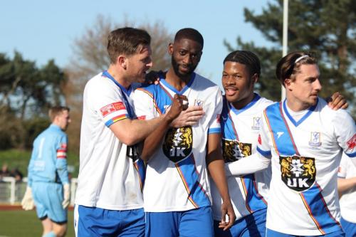 IMG 4193-L-R-Adam-Cunnington-Muhammadu-Faal-Manny-Maja-and-Sam-Youngs-celebrate-the-second-goal
