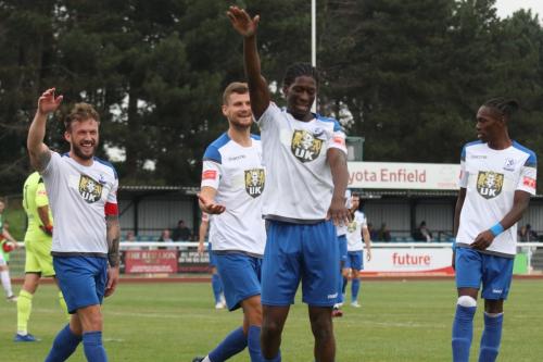 Andre Coker celebrates his second goal