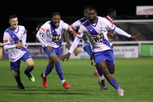 IMG 5941-Percy-Kiangebeni-R-leads-the-celebrations-after-scoring-the-second-Enfield-goa