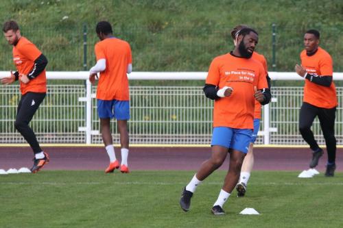 IMG 6057-Enfields-Harold-Joseph-wearing-a-warm-up-top-in-support-of-National-hate-crime-awareness-week