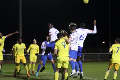 IMG 1891-Enfields-Jerry-Gyebi-5-Lewis-Taaffe-and-Kraig-Noel-McLeod-6-challenge-at-a-set-piece