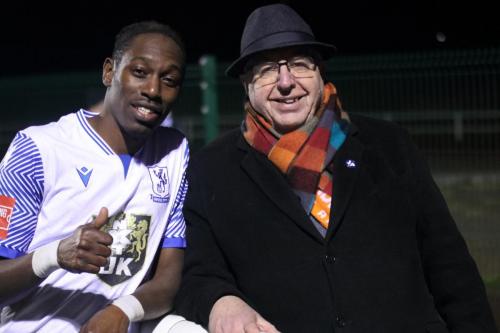 IMG 0990-Man-of-the-Match-Nathan-Smith-with-long-time-supporter-and-sponsor-Steph-Harrison-who-was-celebrating-his-birthday
