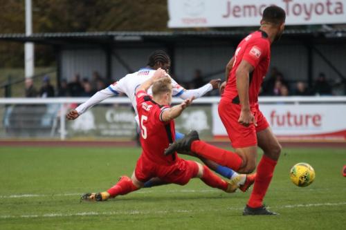 IMG 7795-Enfields-Andre-Coker-shoots-under-pressure-from-James-Richmond