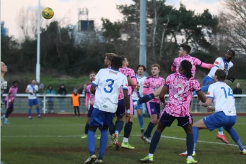 IMG 1630-Following-his-hat-trick-in-this-game-Muhammadu-Faal-has-scored-61-goals-in-66-appearances.-As-far-as-I-can-recall-none-have-been-with-his-head.-This-header-hit-the-bar.