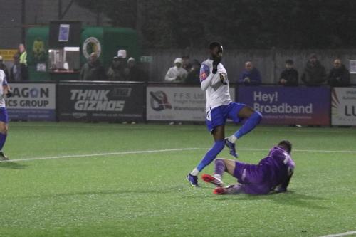 IMG 0170-Sam-Howes-saves-from-Muhammadu-Faal-but-the-ball-runs-to-Lyle-Della-Verde-on-the-edge-of-the-box-who-makes-it-2-2-after-20-minutes