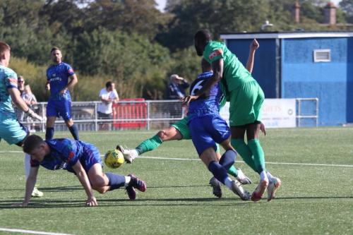 IMG 4767-Enfields-Adam-Cunnington-stretches-in-attempt-to-reach-a-loose-ball