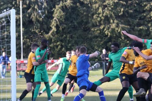 IMG 5105-Mersthams-Jude-Mason-behind-keeper-Patrick-Ohman-clears-from-Jerry-Gyebi