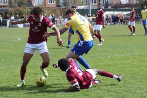 IMG 6247-Jake-Cass-challenged-by-Isaac-Ogundere-L-and-Jacques-Kpohomouh