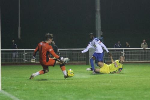 IMG 4434-Muhammadu-Faal-rolls-his-shot-past-Haringey-keeper-Tiernan-Parker-but-hits-the-post