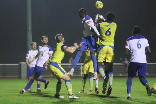 IMG 4508-Haringey-keeper-Tiernan-Parker-puches-clear-under-pressure