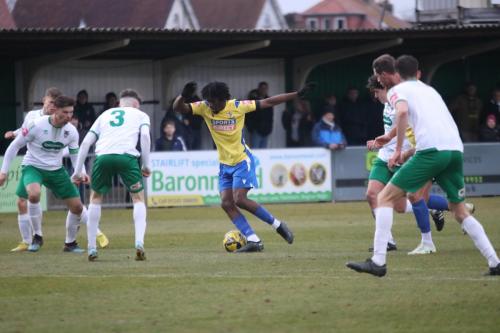 IMG 5992-Andre-Coker-tries-to-wriggle-through-the-defence