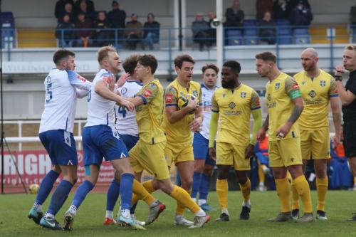 IMG 1985-The-match-arguably-turned-on-this-confrontation-between-Lewis-Knight-5-James-Richmond-6-and-Harry-Beadle-who-were-all-sent-off.