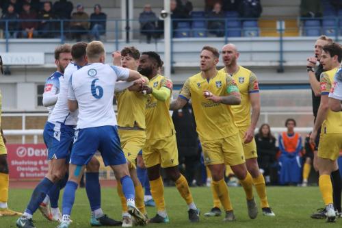 IMG 1989-The-match-arguably-turned-on-this-confrontation-between-Lewis-Knight-James-Richmond-and-Harry-Beadle-who-were-all-sent-off.