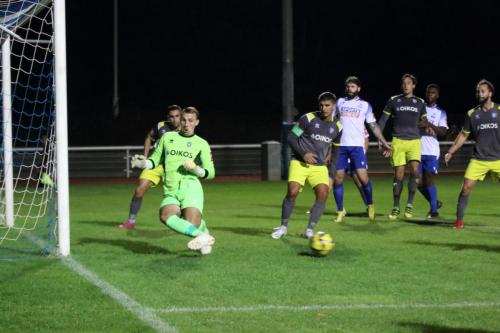 IMG 7897-Canveys-Bobby-Mason-saves-at-his-near-post-from-Bilal-Sayouds-shot