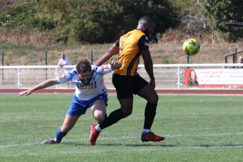 IMG 6653-Ian-Gayle-R-fouls-Jake-Cass-on-the-edge-of-the-penalty-area