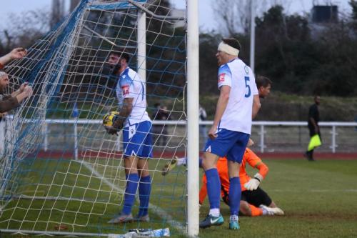 IMG 4303-Jake-Cass-L-and-Lewis-Knight-celebrate-Enfields-late-equalising-goal