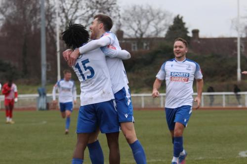 IMG 3528-Lewis-Knight-celebrates-his-goal-with-provider-Andre-Coker