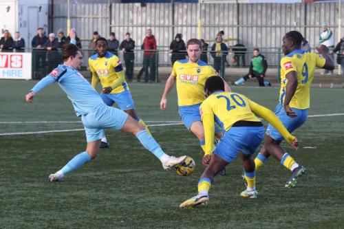 IMG 2435-Enfields-Sam-Youngs-is-crowded-out-by-William-Dupray-20-Olu-Durojaiye-9-and-Scott-Mitchell