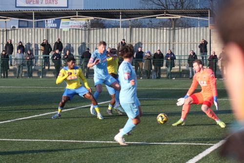 IMG 2524-Sam-Youngs-foreground-sets-up-Adam-Cunnington-for-the-second-Enfield-goal.