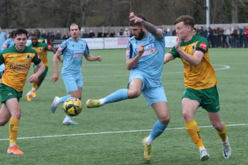 IMG 8209-Enfields-Jake-Cass-tries-to-back-heel-the-ball-to-Sam-Youngs