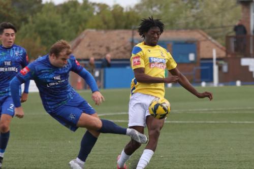 IMG 8143-Margates-Sam-Blackman-clears-from-Andre-Coker