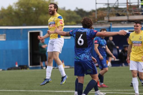 IMG 8173-Bilal-Sayoud-celebrates-his-goal-while-Harry-Hudson-expresses-his-displeasure-at-the-defending