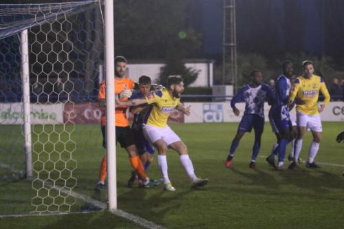 IMG 1535-Enfields-Anthony-Wordsworth-challenges-keeper-Ben-Goode-and-Ben-Siggers