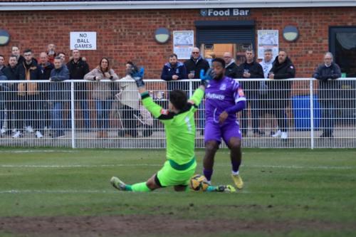 IMG 8064-Canvey-keeper-Sam-Jackson-gets-just-enough-of-a-block-on-Reece-Beckles-Richards-shot
