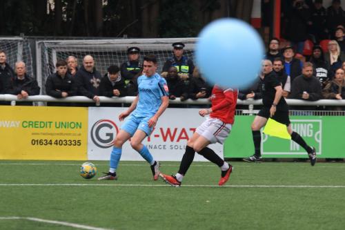 IMG 3245-Marcus-Wyllie-attacks-down-the-right-wing-as-a-balloon-drifts-across-the-field-and-obscures-Dean-Beckwiths-face