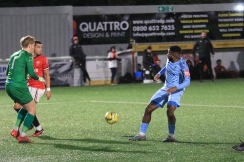 IMG 4873-The-ball-bounces-just-too-far-ahead-of-Reece-Beckles-Richards-and-runs-to-keeper-Ben-Bridle-Card