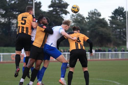 IMG 6649-Folkestones-Callum-Davies-L-Seidou-Sanogo-and-Tom-Derry-R-challenge-Taylor-McKenzie-and-James-Richmond