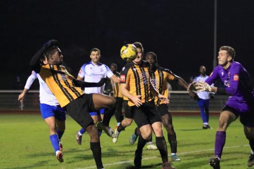 IMG 6822-Folkestones-Toby-Byron-hooks-the-ball-clear