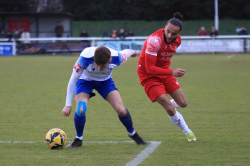 IMG 7584-Ollie-Knight-L-is-fouled-by-Tyler-Christian-Law.-The-referee-decided-it-was-outside-the-penalty-area